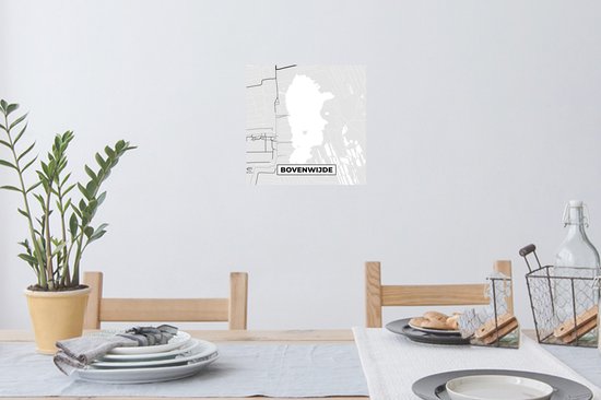 Muurstickers - Sticker Folie - Nederland - Kaart - Stadskaart - Plattegrond - Bovenwijde - 30x30 cm - Plakfolie - Muurstickers Kinderkamer - Zelfklevend Behang - Zelfklevend behangpapier - Stickerfolie