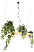 QAZQA suspension table à manger - 4 lumières - L 100 cm - Zwart