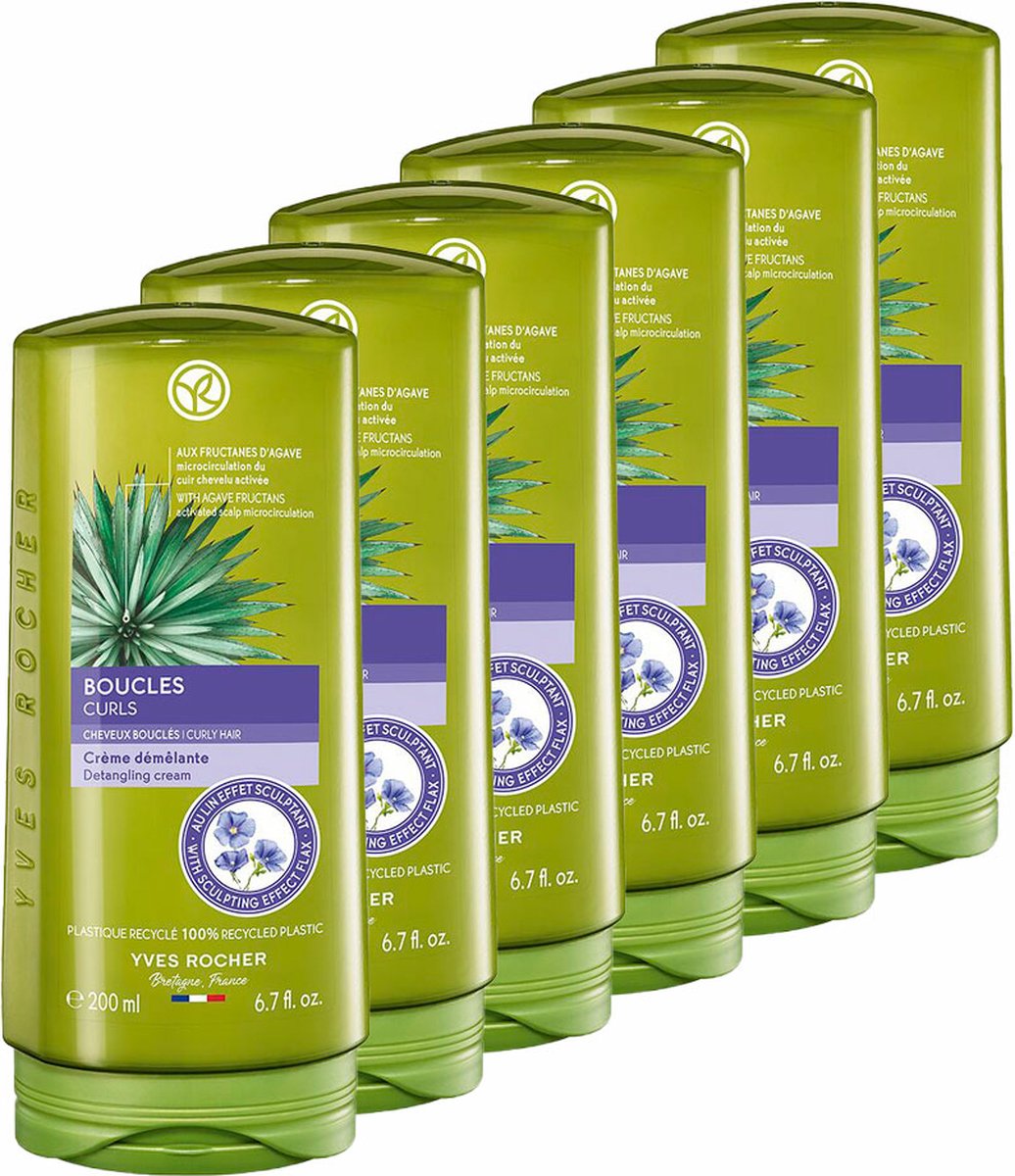 Yves Rocher - CONDITIONER Krullend Haar - Conditioner met natuurlijke ingrediënten - Voordeelverpakking 6 x 200 ml