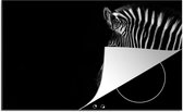 KitchenYeah® Inductie beschermer 91.2x52 cm - Zebra - Wilde dieren - Zwart - Kookplaataccessoires - Afdekplaat voor kookplaat - Inductiebeschermer - Inductiemat - Inductieplaat mat