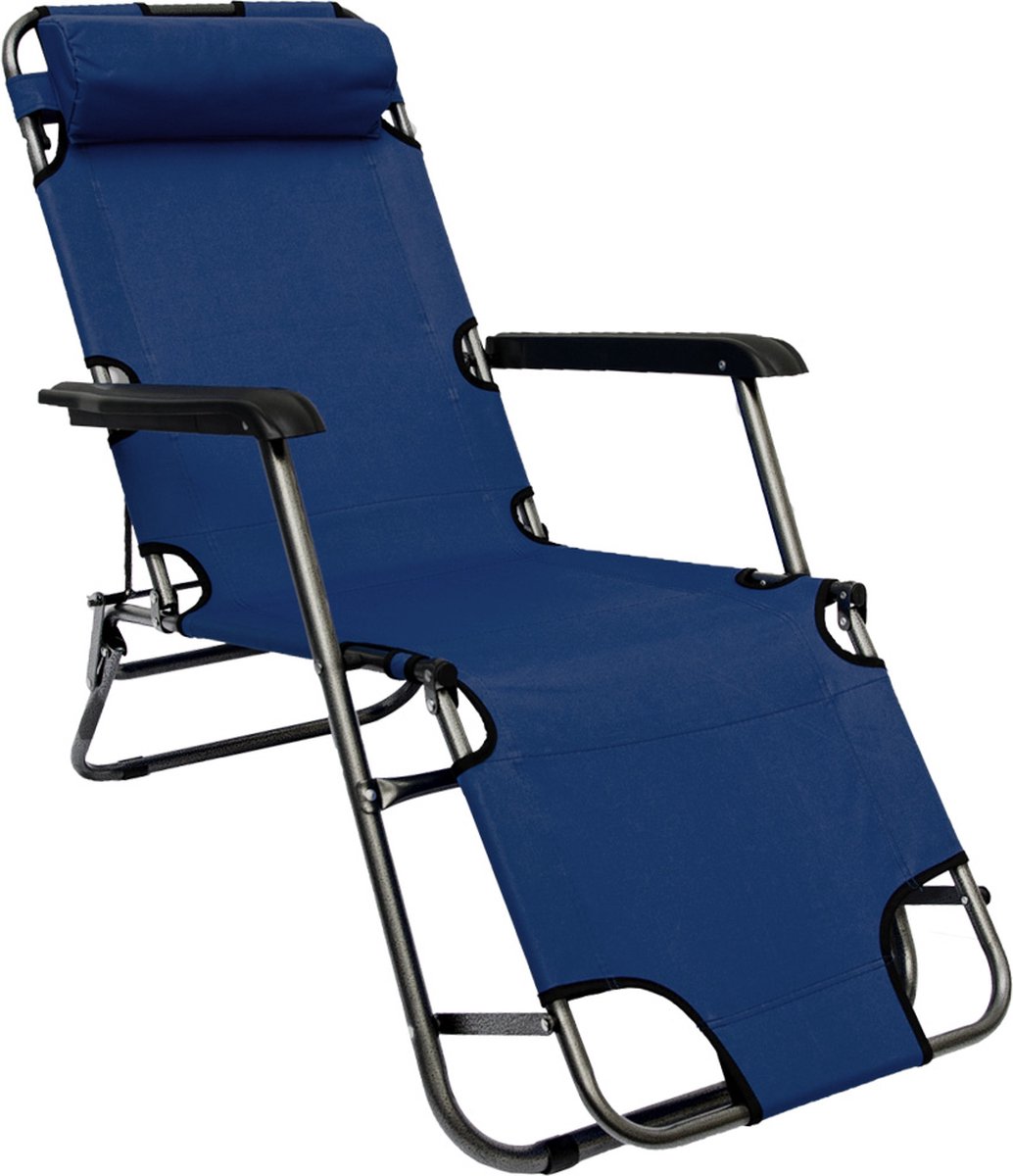 Ligstoel opvouwbaar 155x60cm - lichte Ligbed Relaxstoel Tuinstoel Campingstoel Strandstoel