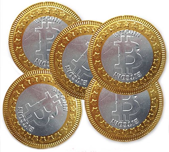 Foto: Bitcoins chocolade 38 mm 1 kg