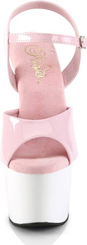 Pleaser Sandaal met enkelband, Paaldans schoenen -38 Shoes- ADORE-709 US 8  Roze/Wit | bol.com
