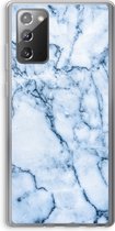 Case Company® - Samsung Galaxy Note 20 / Note 20 5G hoesje - Blauw marmer - Soft Cover Telefoonhoesje - Bescherming aan alle Kanten en Schermrand