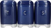 blikken Lovello 11 x 19 cm staal navy 3-delig