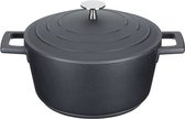 braadpan 5 liter 28 cm aluminium/RVS zwart