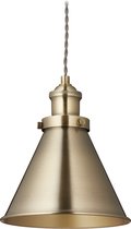 Relaxdays hanglamp industrieel - retro pendellamp - ronde eettafellamp - metalen lamp hal - messing