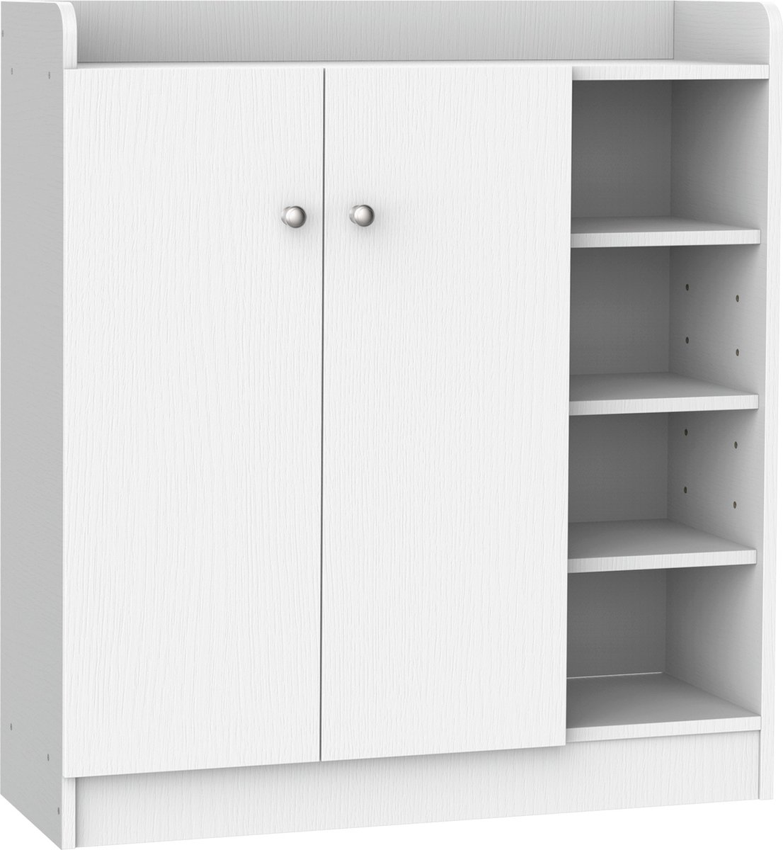 HOMCOM dressoir sideboard wit hout schoenenkast schoenenrek plank universele kast plank