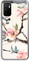 Case Company® - Xiaomi Poco M3 Pro 5G hoesje - Japanse bloemen - Soft Cover Telefoonhoesje - Bescherming aan alle Kanten en Schermrand