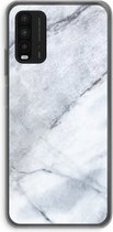 Case Company® - Xiaomi Redmi 9T hoesje - Witte marmer - Soft Cover Telefoonhoesje - Bescherming aan alle Kanten en Schermrand