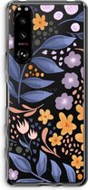 Case Company® - Sony Xperia 5 III hoesje - Flowers with blue leaves - Soft Cover Telefoonhoesje - Bescherming aan alle Kanten en Schermrand