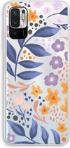 Case Company® - Xiaomi Redmi Note 10 5G hoesje - Flowers with blue leaves - Soft Cover Telefoonhoesje - Bescherming aan alle Kanten en Schermrand