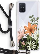 Case Company® - Samsung Galaxy A71 hoesje met Koord - Floral bouquet - Telefoonhoesje met Zwart Koord - Bescherming aan alle Kanten en Over de Schermrand