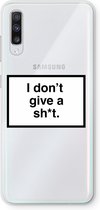 Case Company® - Samsung Galaxy A70 hoesje - Don't give a shit - Soft Cover Telefoonhoesje - Bescherming aan alle Kanten en Schermrand