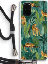 Case Company® - Samsung Galaxy S20 Plus hoesje met Koord - Luipaard 2 - Telefoonhoesje met Zwart Koord - Bescherming aan alle Kanten en Over de Schermrand