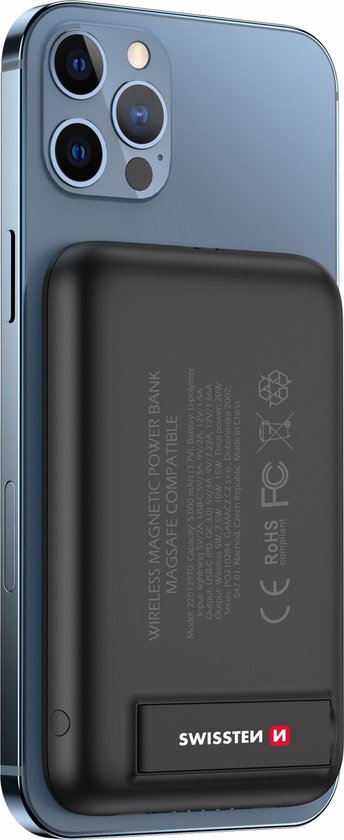 Swissten MagSafe Compatible Powerbank - 5000 mAh - Geschikt voor Apple  iPhone... | bol