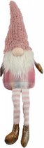 kerstkabouter Henk 13 x 48 cm textiel lichtroze