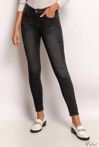 Broek Dulani hoge taille skinny antraciet