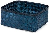 opbergmand Hanoi 30 x 23 x 15 cm bamboe blauw maat L