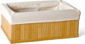 opbergmand 33 x 23 x 14 cm bamboe naturel/wit