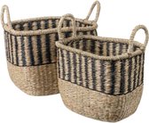 opbergmanden Romy 37 x 28,5 x 36 cm rotan bruin 2 stuks