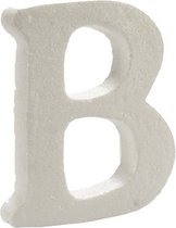 decoratieletter B 12,5 x 2 x 15 cm polystyreen wit