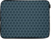 Laptophoes 17 inch - Patronen - Boho - Blauw - Laptop sleeve - Binnenmaat 42,5x30 cm - Zwarte achterkant