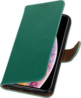 Zakelijke Book Case Telefoonhoesje Geschikt voor de Sony Xperia XZ - Portemonnee Hoesje - Pasjeshouder Wallet Case - Groen