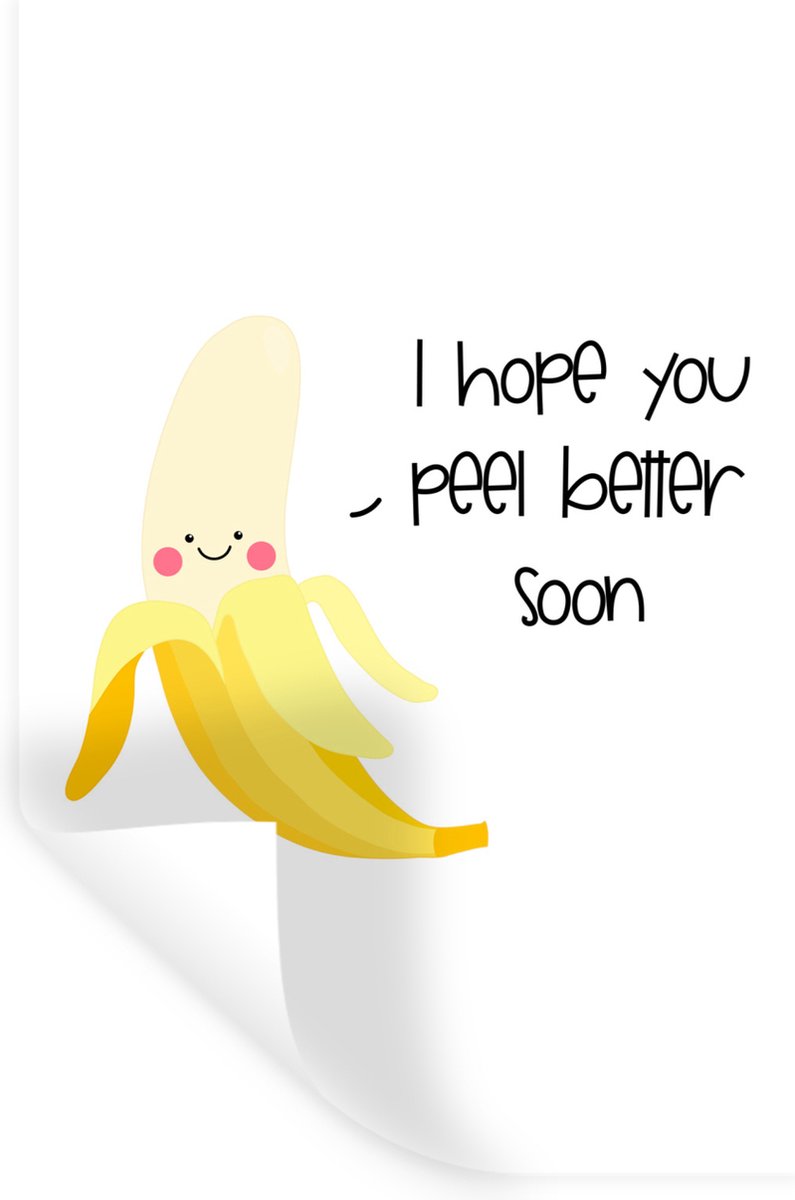 Muurstickers - Sticker Folie - Sterkte - Quote - Banaan - Humor - 40x60 cm - Plakfolie - M