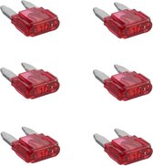 Pro Plus Steekzekeringen - Mini - 10 Ampère - Rood - 6 stuks
