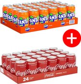 Coca Cola Blikjes 24 x 33cl + Fanta Blikjes 24 x 33cl - 48 blikjes totaal