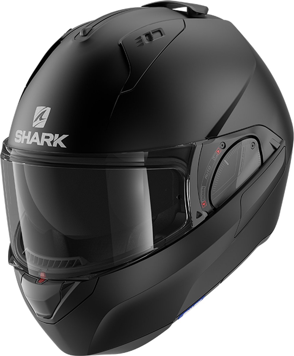 SHARK EVO ES BLANK Motorhelm Systeemhelm MAT Zwart Mat - Maat S