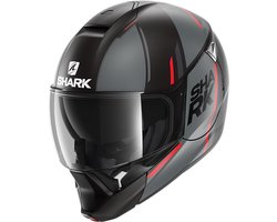 SHARK EVOJET VYDA MAT Motorhelm Systeemhelm Zwart Antraciet Rood - Maat XS