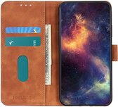 KHAZNEH Hoesje Retro Wallet Book Case Bruin Geschikt voor Samsung Galaxy A03