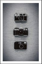 Walljar - Vintage Camera - Muurdecoratie - Poster met lijst