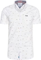 Mezaguz-Heren Overhemd-Cabana-White-Korte Mouw-Maat 3XL