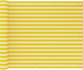 vidaXL Balkonscherm 75x300 cm HDPE geel en wit