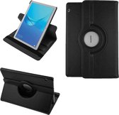 LuxeBass Hoesje geschikt voor Huawei MediaPad T5 10.1 inch tablethoes Draaibaar Hoesje - zwart