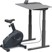 LifeSpan - Hometrainer (incl. Bijhorende Bureau) C3-DT7-38 Omni - Blad 96/122cm breed - Elektronisch Verstelbare Desk Bike - Display - Antraciet