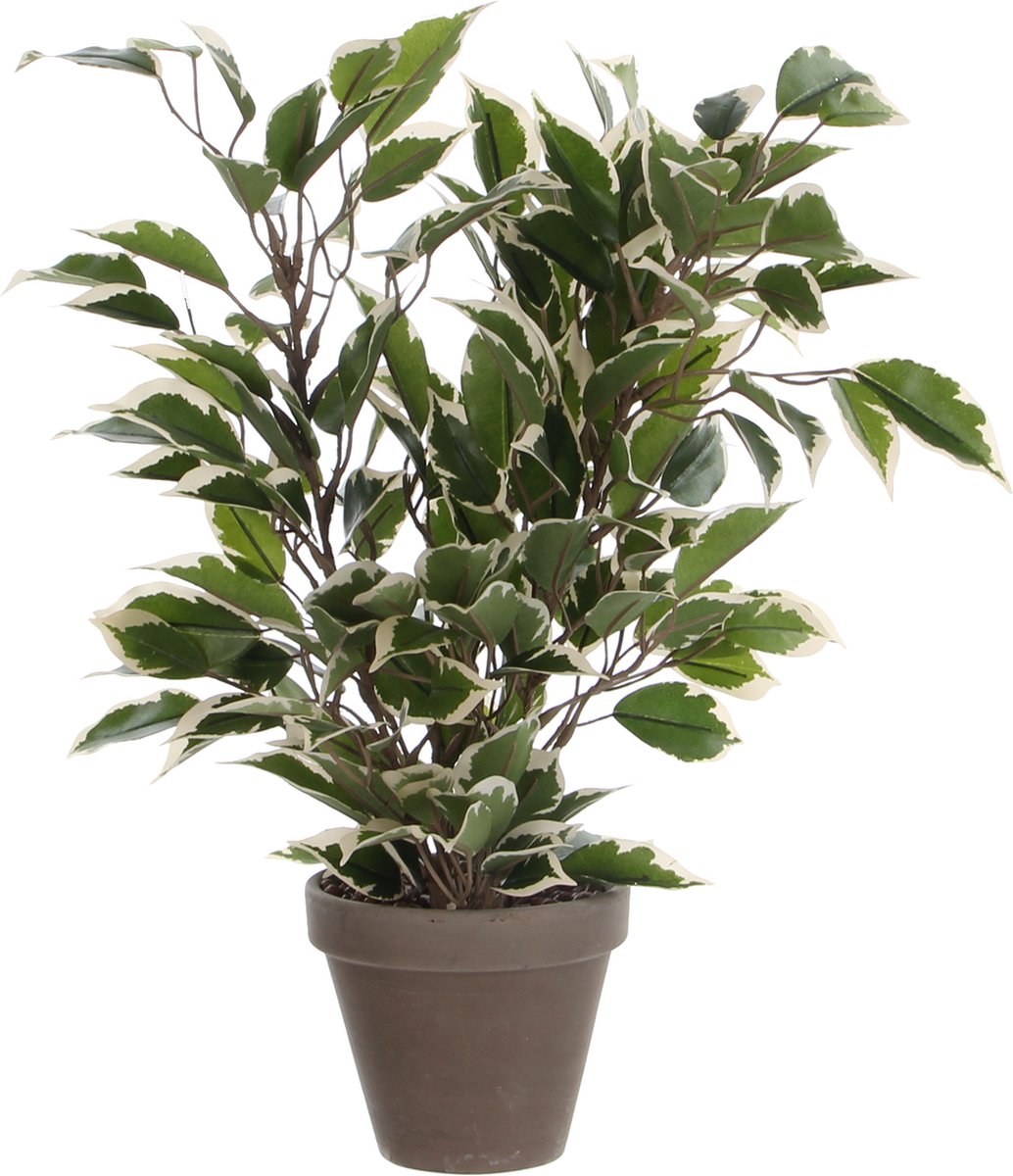 Mica Decorations Ficus Natasja Kunstplant in Bloempot Stan H40 x Ø30 cm Groen Bont