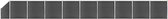 Schuttingpanelenset 1657x(105-186) cm HKC zwart
