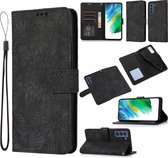 Samsung Galaxy S22 Ultra Bookcase | PU Lederen Telefoonhoesje | Pasjeshouder | Zwart