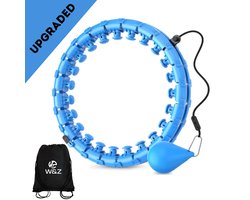 W&Z® Fitness Hoelahoep - Hoepel - Massage - Verstelbaar - Verzwaard - Fitness - Afvallen - Blauw