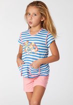 Woody pyjama meisjes - axolotl - streep - 221-1-PSG-S/987 - maat 128