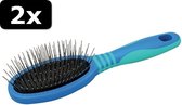 2x VIVOG BORSTEL PINNEN METAAL BLAUW