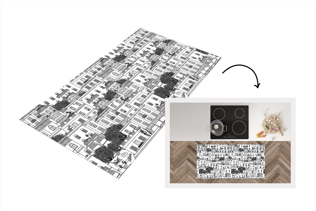 KitchenYeah Keukenloper - Loper keuken - Patronen - Athene - Huis - Keukenloper vinyl multicolor, foto 4