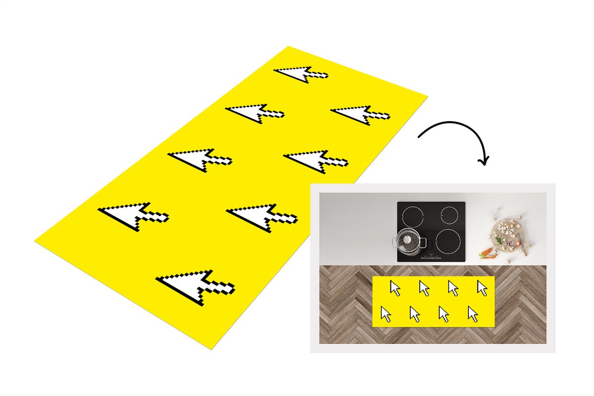 KitchenYeah Keukenloper - Loper keuken - Muis - Patronen - Computer - 120x50 cm - Keukenloper vinyl Multicolor