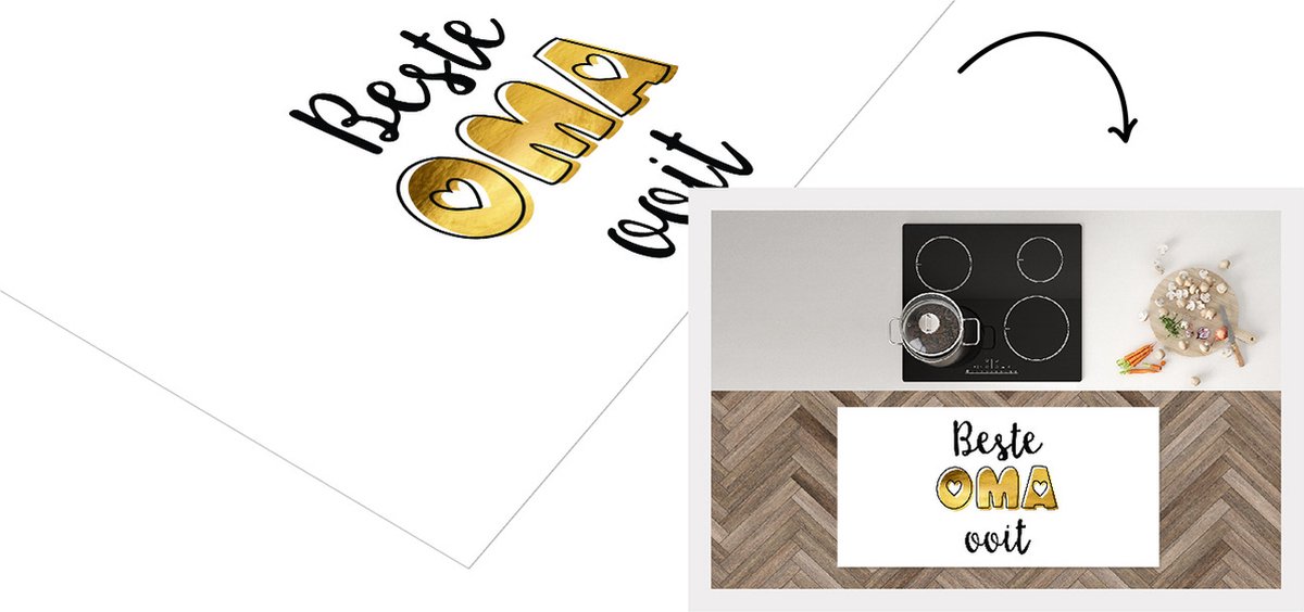 KitchenYeah Keukenloper - Loper keuken - Spreuken - Quotes Beste Oma Ooit - Oma - Moederdag - 120x60 cm - Keukenloper vinyl Multicolor