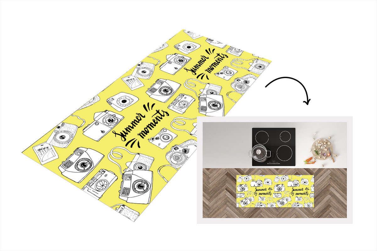 KitchenYeah Keukenloper - Loper keuken - Camera - Zomer - Quotes - Patronen - Keukenloper vinyl Multicolor