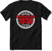 1938 Limited Edition | Feest Kado T-Shirt Heren - Dames | Wit - Rood | Perfect Verjaardag Cadeau Shirt | Grappige Spreuken - Zinnen - Teksten | Maat XL